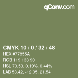 Color code: CMYK 10 / 0 / 32 / 48 | qconv.com