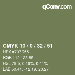 Color code: CMYK 10 / 0 / 32 / 51 | qconv.com
