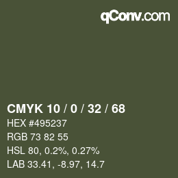 颜色代码: CMYK 10 / 0 / 32 / 68 | qconv.com