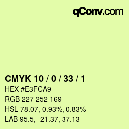 Color code: CMYK 10 / 0 / 33 / 1 | qconv.com