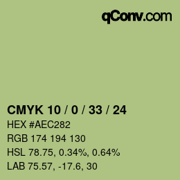 カラーコード: CMYK 10 / 0 / 33 / 24 | qconv.com
