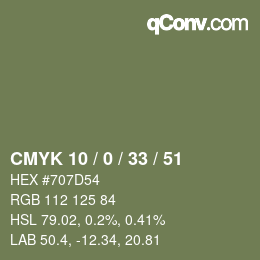 Color code: CMYK 10 / 0 / 33 / 51 | qconv.com