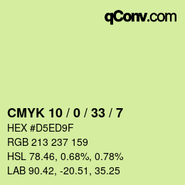 Color code: CMYK 10 / 0 / 33 / 7 | qconv.com