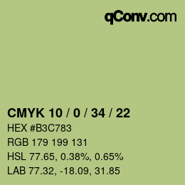 カラーコード: CMYK 10 / 0 / 34 / 22 | qconv.com