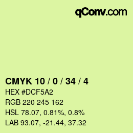 颜色代码: CMYK 10 / 0 / 34 / 4 | qconv.com