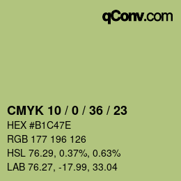カラーコード: CMYK 10 / 0 / 36 / 23 | qconv.com