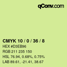 Color code: CMYK 10 / 0 / 36 / 8 | qconv.com