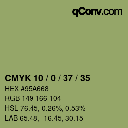 Color code: CMYK 10 / 0 / 37 / 35 | qconv.com
