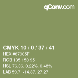 颜色代码: CMYK 10 / 0 / 37 / 41 | qconv.com