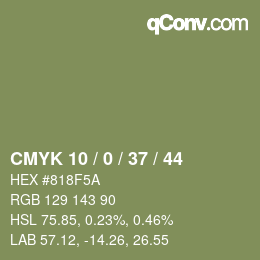 Color code: CMYK 10 / 0 / 37 / 44 | qconv.com