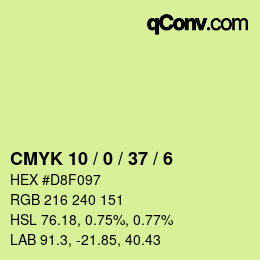 カラーコード: CMYK 10 / 0 / 37 / 6 | qconv.com