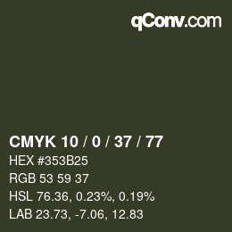 カラーコード: CMYK 10 / 0 / 37 / 77 | qconv.com