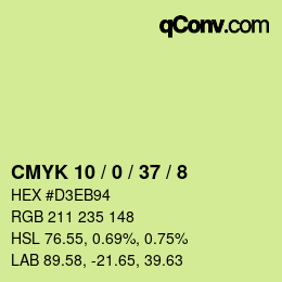 Color code: CMYK 10 / 0 / 37 / 8 | qconv.com