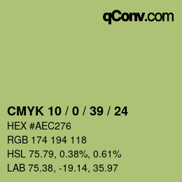 颜色代码: CMYK 10 / 0 / 39 / 24 | qconv.com