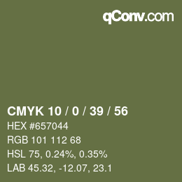 颜色代码: CMYK 10 / 0 / 39 / 56 | qconv.com