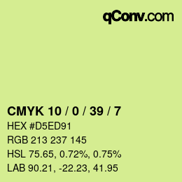 Color code: CMYK 10 / 0 / 39 / 7 | qconv.com