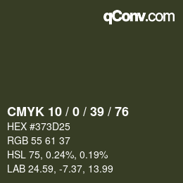 カラーコード: CMYK 10 / 0 / 39 / 76 | qconv.com