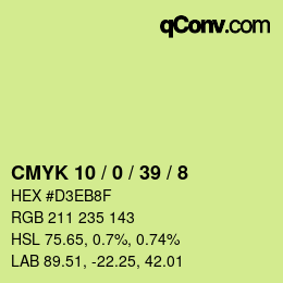 Color code: CMYK 10 / 0 / 39 / 8 | qconv.com