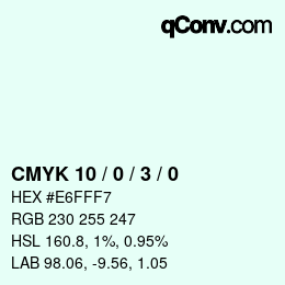 Color code: CMYK 10 / 0 / 3 / 0 | qconv.com