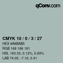 Color code: CMYK 10 / 0 / 3 / 27 | qconv.com