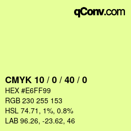 Color code: CMYK 10 / 0 / 40 / 0 | qconv.com