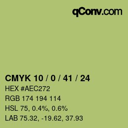 カラーコード: CMYK 10 / 0 / 41 / 24 | qconv.com