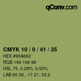 カラーコード: CMYK 10 / 0 / 41 / 35 | qconv.com