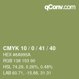 Farbcode: CMYK 10 / 0 / 41 / 40 | qconv.com