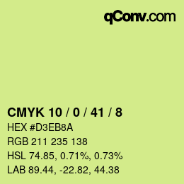 Color code: CMYK 10 / 0 / 41 / 8 | qconv.com