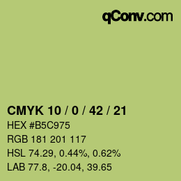 カラーコード: CMYK 10 / 0 / 42 / 21 | qconv.com