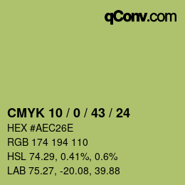 颜色代码: CMYK 10 / 0 / 43 / 24 | qconv.com