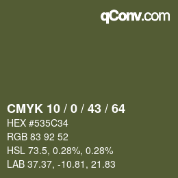 颜色代码: CMYK 10 / 0 / 43 / 64 | qconv.com