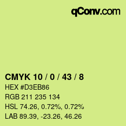 カラーコード: CMYK 10 / 0 / 43 / 8 | qconv.com
