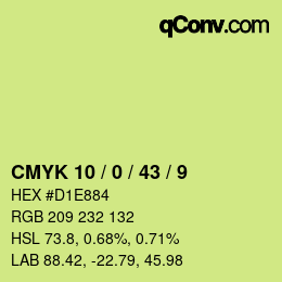 Farbcode: CMYK 10 / 0 / 43 / 9 | qconv.com