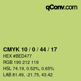颜色代码: CMYK 10 / 0 / 44 / 17 | qconv.com