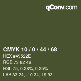 カラーコード: CMYK 10 / 0 / 44 / 68 | qconv.com