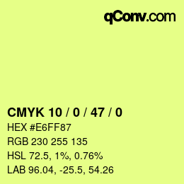 Color code: CMYK 10 / 0 / 47 / 0 | qconv.com