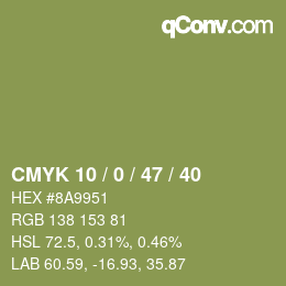 Farbcode: CMYK 10 / 0 / 47 / 40 | qconv.com