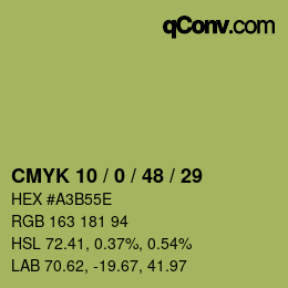 カラーコード: CMYK 10 / 0 / 48 / 29 | qconv.com