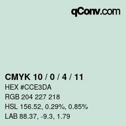 カラーコード: CMYK 10 / 0 / 4 / 11 | qconv.com
