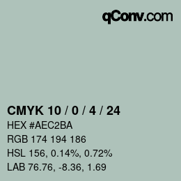 Color code: CMYK 10 / 0 / 4 / 24 | qconv.com