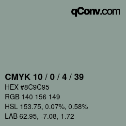 Color code: CMYK 10 / 0 / 4 / 39 | qconv.com