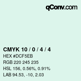 Color code: CMYK 10 / 0 / 4 / 4 | qconv.com