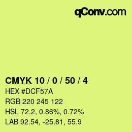 カラーコード: CMYK 10 / 0 / 50 / 4 | qconv.com