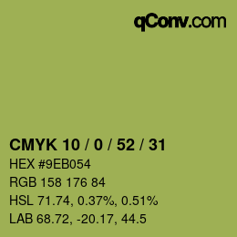 Farbcode: CMYK 10 / 0 / 52 / 31 | qconv.com