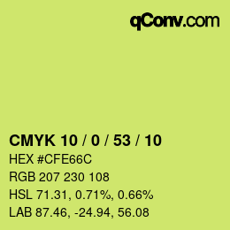 Color code: CMYK 10 / 0 / 53 / 10 | qconv.com
