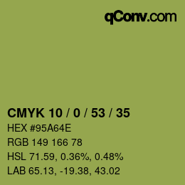 Código de color: CMYK 10 / 0 / 53 / 35 | qconv.com