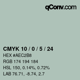 颜色代码: CMYK 10 / 0 / 5 / 24 | qconv.com
