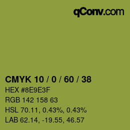 颜色代码: CMYK 10 / 0 / 60 / 38 | qconv.com