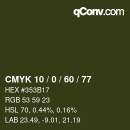 颜色代码: CMYK 10 / 0 / 60 / 77 | qconv.com